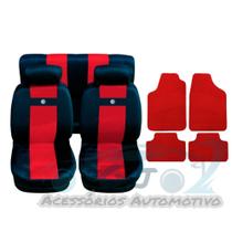 capa banco carro em nylon vermelho +tapete para gol g3 2003