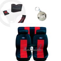 capa banco carro material sintético vermelho+capa volante p Focus 2000