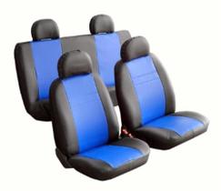 Capa Banco Couro Automotivo Ford Fiesta Sedan 2015 Azul