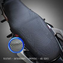 Capa banco de moto emborrachada 3D Preta universal Honda