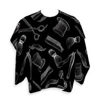 Capa Barbeiro Barbearia Preto e Branco Cetim 156x146 Capa Barbeiro Barbearia Preto e Branco Cetim 156x146