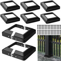 Capa Base Metálica Preta para Poste Tandefio 8 Peças 9 x 9 cm Capa Base Metálica Preta para Poste Tandefio 8 Peças 9 x 9 cm