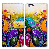 Capa Bcov Colorful Dragonfly Wallet iPod Touch 7/6 em couro Capa Bcov Colorful Dragonfly Wallet iPod Touch 7/6 em couro
