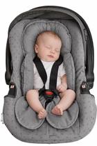 Capa Bebe Conforto Anatômica 2 pçs apoio cabeça removivél Enxoval Bebê Infantil Algodão cinza macio Papi