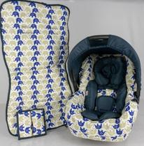 Capa bebê conforto+carrinho+redutor - passinho azul