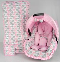 Capa bebê conforto+carrinho+redutor - passinho rosa - ALAN PIERRE BABY