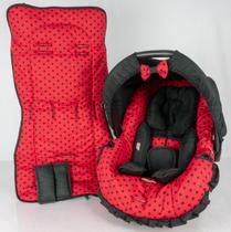 Capa bebê conforto+carrinho+redutor - vermelho bola preta