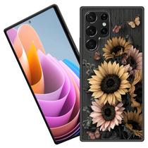 Capa BFUKVOU para Galaxy S26 Ultra, Capa Protetora de Silicone Macio Premium para Samsung Galaxy S26 Ultra 6,9 polegadas 2026, Girassóis e Borboletas