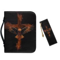 Capa bíblica em couro Vefabuboy com marcador de PU marrom