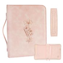 Capa bíblica Hope and Lily Co para mulheres em couro PU rosa