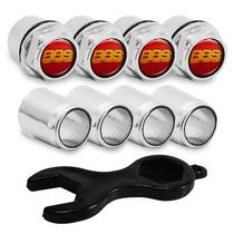 Capa Bico de Válvula Cromado Pneu BBS Vermelho com Dourado Capa Bico de Válvula Cromado Pneu BBS Vermelho com Dourado