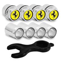 Capa Bico de Válvula Cromado Pneu Ferrari