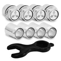 Capa Bico de Válvula Cromado Pneu Mitsubishi Prata Capa Bico de Válvula Cromado Pneu Mitsubishi Prata