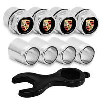 Capa Bico de Válvula Cromado Pneu Porsche Capa Bico de Válvula Cromado Pneu Porsche