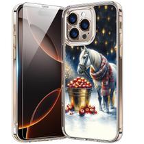 Capa bicol para iPhone 16 Pro de 6,3" transparente, fina, à prova de choque, de Natal