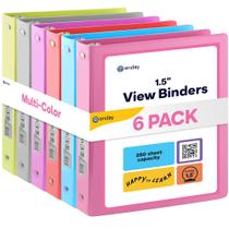Capa Binder Enday, 3 anéis, 1,5 polegadas, Clear View, 2 bolsos