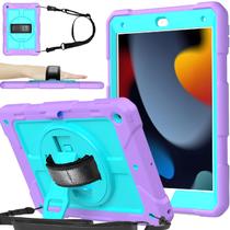 Capa BMOUO para iPad 10.2, 9ª, 8ª e 7ª geração, alça de suporte 360