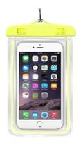 Capa Bolsa Celular A Prova D'água Proteção Chuva Amarelo