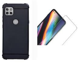 Capa Borda Reforçada Emborrachada Escovada Compatível Motorola Moto G 5G XT2113 + Película de Nano Gel