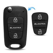 Capa Botão Chave Canivete Hyundai Elantra 2011 2012 2013 2014 2015 3 Botões Preto Keypad