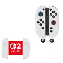Capa branca case joycon 2 antiderrapante nintendo switch 2 silicone proteçao Capa branca case joycon 2 antiderrapante nintendo switch 2 silicone proteçao