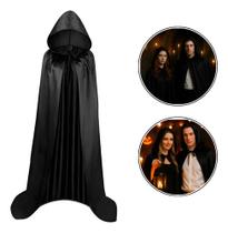 Capa Bruxa Drácula Fantasia Vampiro Halloween Capuz 1,35cm