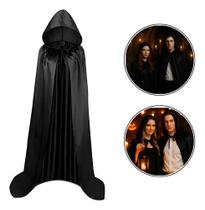 Capa Bruxa Drácula Fantasia Vampiro Halloween Capuz 1,35cm Capa Bruxa Drácula Fantasia Vampiro Halloween Capuz 1,35cm