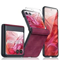 Capa BSNRM para Motorola Razr 2024 com Protetor de Tela - Vermelha Capa BSNRM para Motorola Razr 2024 com Protetor de Tela - Vermelha