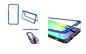 Capa Bumper (Azul) C/ Vidro Traseiro Magnética Imã Samsung Galaxy S10+ Plus tela 6.4 - Dv