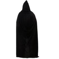 Capa c/ capuz Preto Adulto para Haloween, Cosplay e Fantasia