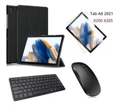 Capa C/ Teclado E Mouse Bluetooth Para Tablet Galaxy A8 X200