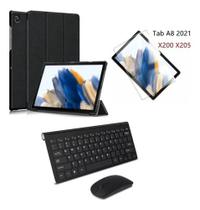 Capa C/ Teclado E Mouse + Película P/ Tablet Galaxy A8 X200