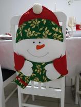 Capa Cadeira Natal Boneco de Neve Luxo