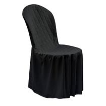Capa Cadeira Plastico com Babados Preto Exclusiva Luxo