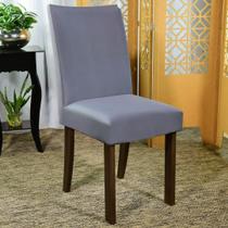Capa Cadeira Sala de Jantar Spandex Alto Padrão Chumbo