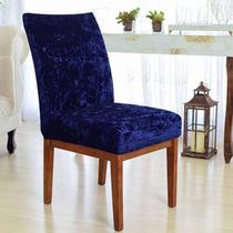Capa Cadeira Sala de Jantar Veludo Alto Padrão Azul Marinho