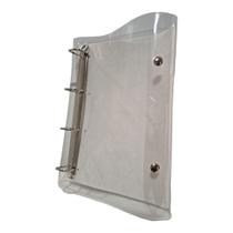 Capa Caderno A4 Fichário PVC Cristal Com ferragem 4 argolas