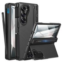 Capa Caka para Samsung Galaxy Z Fold 6 com suporte para caneta S preta