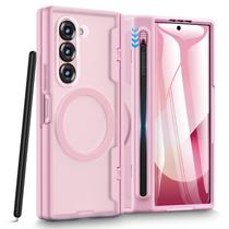 Capa Caka para Samsung Galaxy Z Fold 6 com suporte para caneta S - rosa