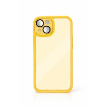Capa Capinha Acrílica Space Phone Case Transparente Compatível Para iPhone 13 e 14 COR:AMARELO CAMERA FECHADA Capa Capinha Acrílica Space Phone Case Transparente Compatível Para iPhone 13 e 14 COR:AMARELO CAMERA FECHADA