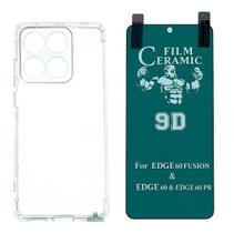Capa Capinha Anti Impacto e Pelicula Ceramica 9d Para Moto Edge 60 Fusion