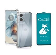 Capa Capinha Anti Impacto e Película Ceramica 9d Para Motorola Moto G35