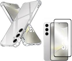 Capa Capinha Anti Impacto e Película de Vidro Temperado 3D Compatível Com Samsung Galaxy S24 tela de 6.2 Polegadas Capa Capinha Anti Impacto e Película de Vidro Temperado 3D Compatível Com Samsung Galaxy S24 tela de 6.2 Polegadas