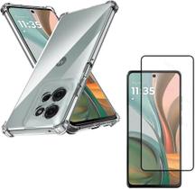 Capa Capinha Anti Impacto e Película Premium 3D de Vidro Temperado Compatível Com Moto G75 5G