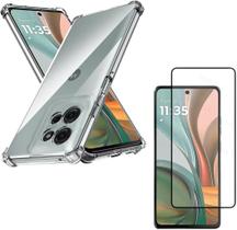 Capa Capinha Anti Impacto e Película Premium 3D de Vidro Temperado Compatível Com Moto G75 5G Capa Capinha Anti Impacto e Película Premium 3D de Vidro Temperado Compatível Com Moto G75 5G