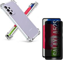 Capa Capinha Anti Impacto e Película Privacidade 3D Para Galaxy A52s Tela De 6,5 Polegadas