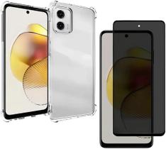 Capa Capinha Anti Impacto e Película Privacidade 3D Para Moto G73 Tela De 6,5 Polegadas
