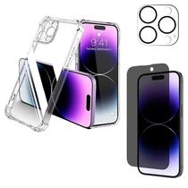 Capa Capinha Anti Impacto E Película Privacidade E Película de Câmera Para iPhone 14 Pro Max 6.7 Capa Capinha Anti Impacto E Película Privacidade E Película de Câmera Para iPhone 14 Pro Max 6.7