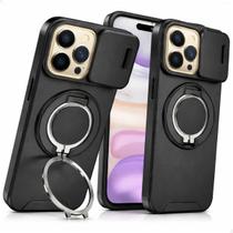 Capa Capinha Anti Impacto Para iPhone 14 Pro Max Proteção Câmera Suporte Anel Cor:Preto Capa Capinha Anti Impacto Para iPhone 14 Pro Max Proteção Câmera Suporte Anel Cor:Preto