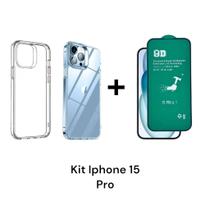 Capa Capinha Anti Impacto Para Iphone 15 PRO + Película 9D De Cerâmica